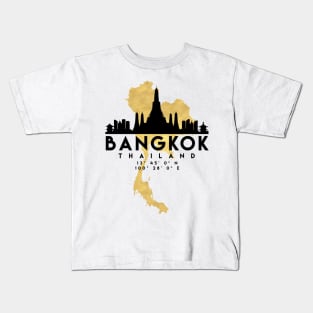 Bangkok Thailand Skyline Map Art Kids T-Shirt